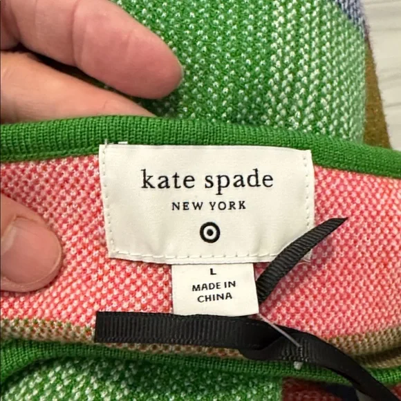 Kate Spade Target Hot Pink Plaid Knit Statement Shift Dress Size L NWT - Picture 9 of 9